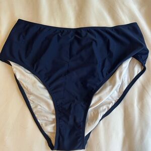 Navy Blue CupShe Tummy Control High-Cut Bikini Bottom